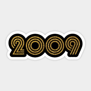 2009 Birth Year Glitter Effect Sticker